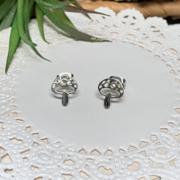 Fairy Mushroom Stainless Steel Earrings - Picture 2 of 9